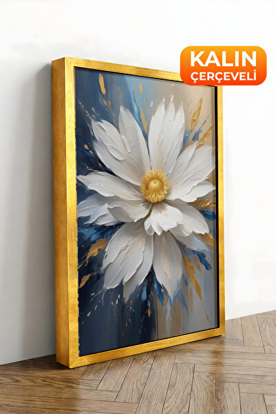Zestia Πίνακας σε καμβά με χρυσό πλαίσιο, Λαμπερό Χαμομήλι – Σειρά Μοντέρνας ...