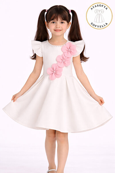 SOFYELLA Rochie de ocazie pentru fete cu detalii florale – Stil modern