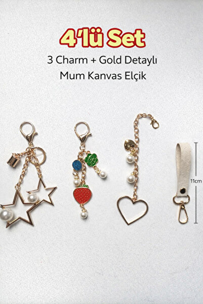 FERİHA HOBİ AKSESUAR Starry Charm + Strawberry Charm + Heart Charm + Hand Cha...
