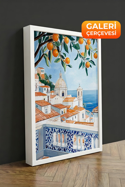 Zestia Πίνακας σε καμβά με λευκό πλαίσιο Καλοκαιρινός άνεμος στη μεσογειακή β...