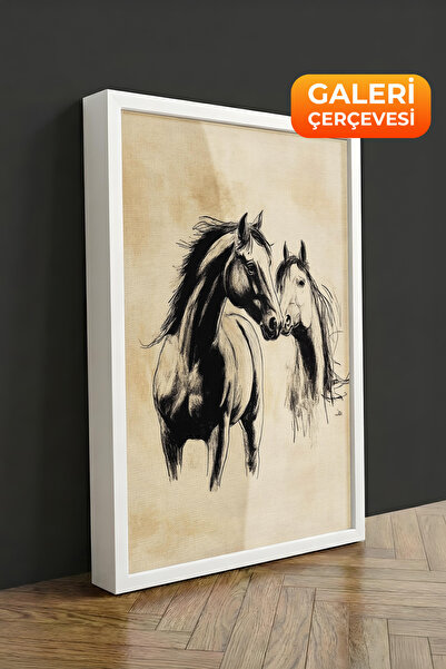 Zestia Πίνακας σε καμβά με λευκό πλαίσιο Noble Horses Premium Series No 108604