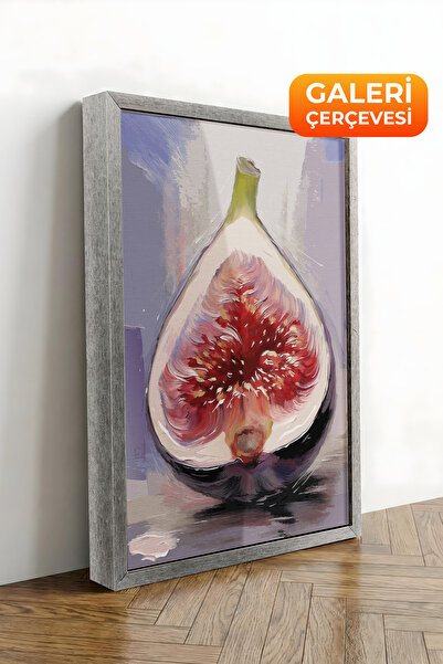 Zestia Tablou pe pânză înrămat cu argint, ilustrație cu detalii de fructe de ...