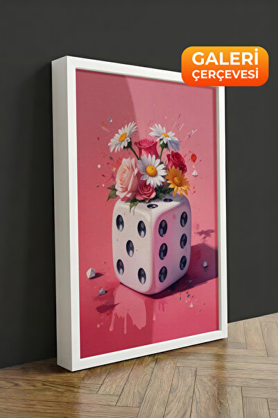 Zestia Πίνακας σε καμβά με λευκό πλαίσιο Flowered Zar Premium Series No 110016