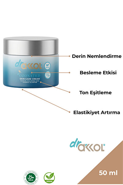 DR AKKOL Ozonlanmış Zeytinyağlı Cilt Bakım Kremi ve Bitkisel Sabun 2'si bir arada! Doğal- Vegan