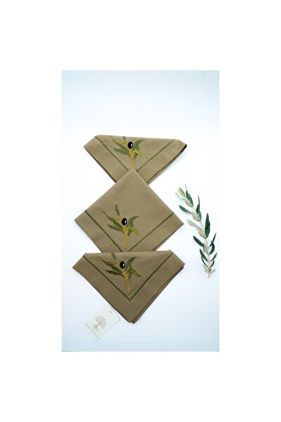 Vintage Home By Yelis Olive Embroidered Napkins 4 Pieces