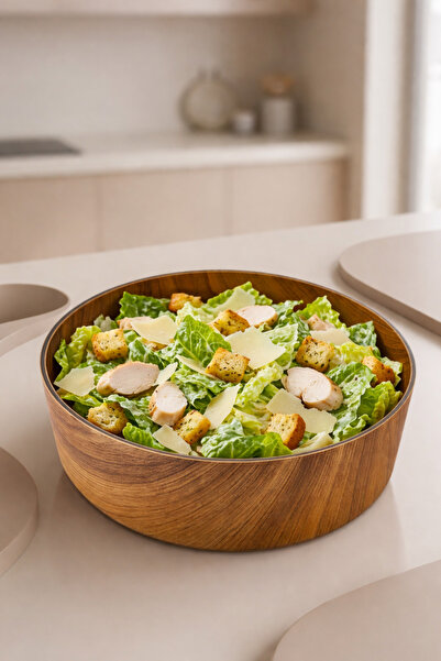 CASTEROLİ Acacia Look 18 cm Round Bowl - Multi-Purpose - Functional -