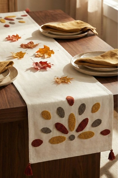 Viaden Bohemian napron 40 cm x 130 cm Placă decorativă retro cu flori