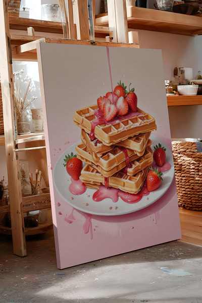 Zestia Εικονογράφηση Κρεμώδους Γλυκού σε Καμβά, Σειρά Premium Αρ. 109455