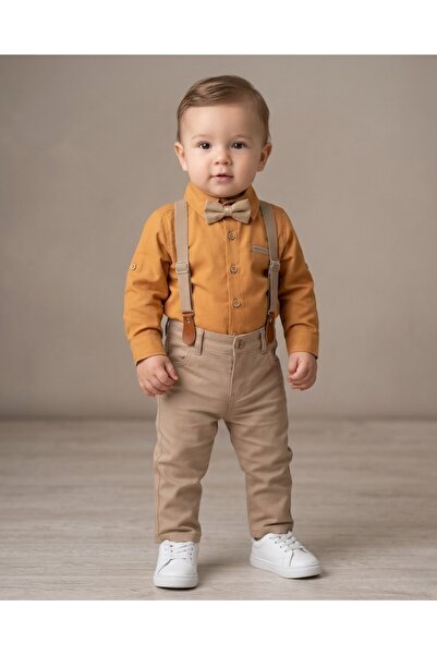 VOY KİDS Boy's Stylish Holiday Suit with Suspenders, Belt Shirts and Bow Tie ...