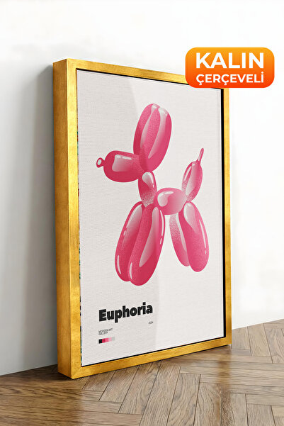 Zestia Εκτύπωση σε καμβά με χρυσό πλαίσιο Pink Balloon Dog Premium Series No ...