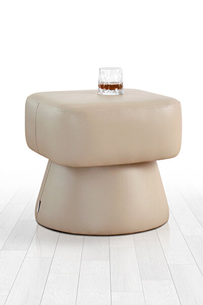 Lorencehome Loosca Deri Puf Bej