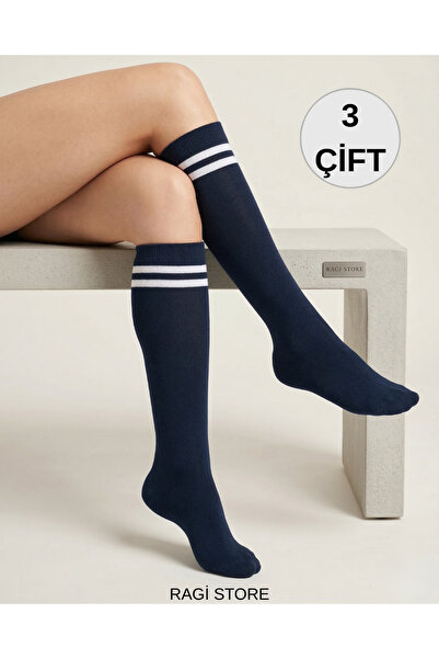 ragistore 3-Piece Striped Knee-Length Women's Socks