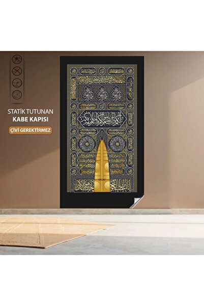 Tutunabilir Kağıt Dekoratif Kabe Kapısı Duvar Kaplama – Statik Tutunan Yapışk...