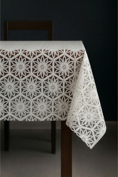 Soft Kare مفرش طاولة فاخر من القماش المشمع المطلي بطبقة شفافة من مادة PVC مقا...