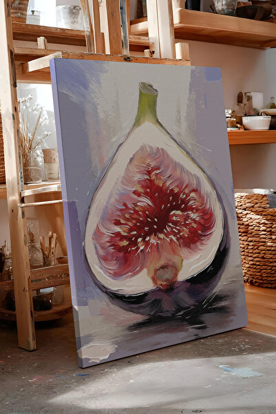 Zestia Εικονογράφηση λεπτομερών σχεδίων φρούτων συκιού σε καμβά, Σειρά Premiu...