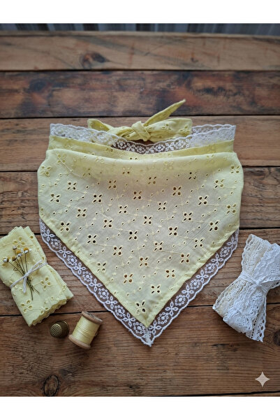 Mufincollection Children's Embroidered Fabric Triangle Bandana – Pack of Lace...