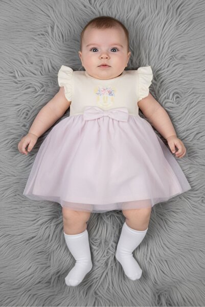 Disney Toddlers Girl Ruffle Sleeve Graphic Print Dress, Multicolor