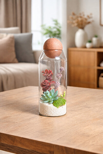 Decoroon Dekoratif Teraryum Cam Fanus – Masaüstü Bitki Tasarımı – Modern Ev &...