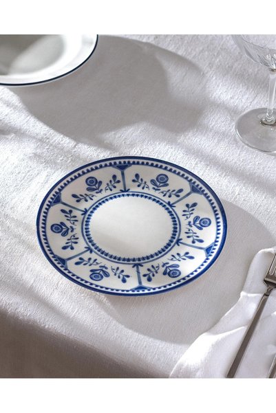 Madame Coco Reve Bleu Celeste Pasta Plate - Blue/White - 19 cm