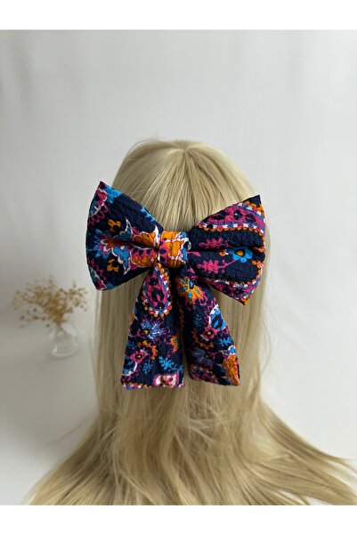 MegssStore مشبك تلقائي على شكل فيونكة منقوشة