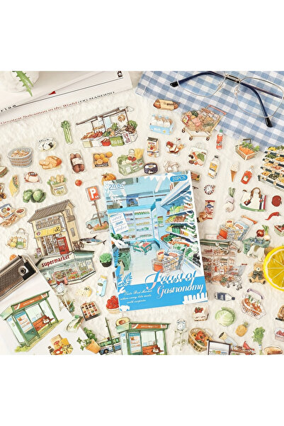 Kolbi Craft 2 صفحة، 24 قطعة من الملصقات الشفافة ذات الطابع التجاري، دفتر ملاح...