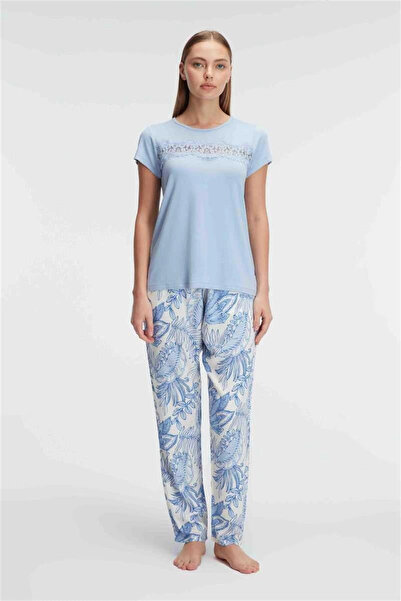 ANIL AMBALAJ Dodes Dodes Κοντομάνικο Πλεκτό Γυναικείο Κοστούμι Βισκόζη Με φλο...