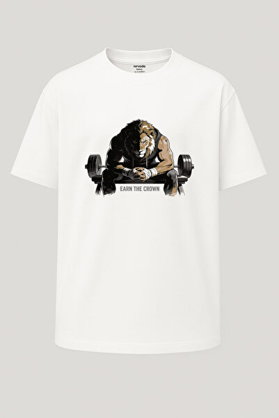 nirvoda supradimensionat Leu musculos Earn to Crown Fitness GYM cu imprimeu W...