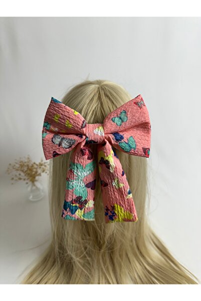 MegssStore مشبك تلقائي على شكل فيونكة منقوشة