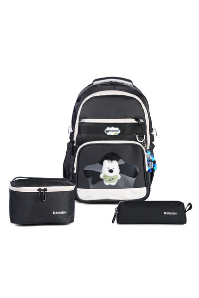 nacar çarşı Relaxion 1920 Set de 3 piese pentru băieți negri pentru școala pr...