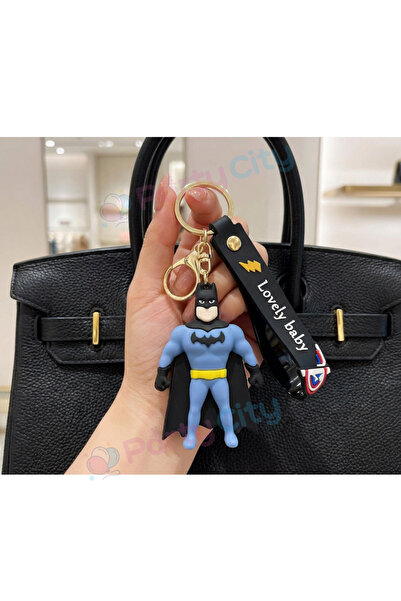 Party City Batman Figure Keychain Silicone Superhero Ornament with Durable Me...