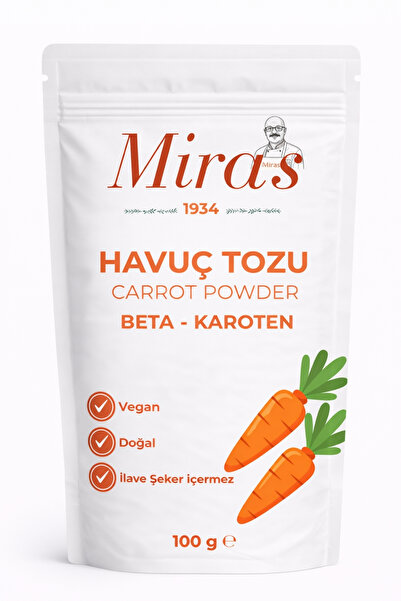 Miras 1934 Havuç Tozu Katkısız 100g | Pancake, Kek ve Tarifler İçin Doğal Ren...