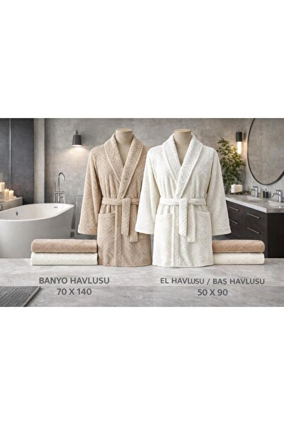 Casa Camelia cu textură moale Set de halate de baie pentru familie, 6 piese: ...