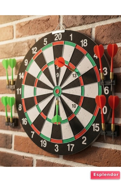 Genel Markalar 12 İnç Dart Tahtası 4 Adet Metal Uçlu Dart Oku Kolay Montajlı