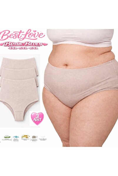 BEST LOVE Women's Panties, Women's Plus Size 100% Cotton Pack High Waist Bato...