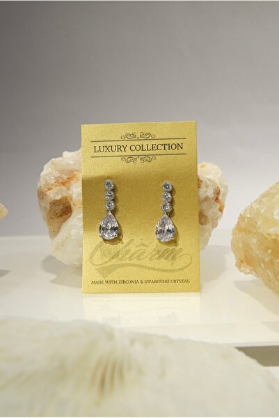 CHARM Crystal Drop Earrings – Elegant Teardrop with Zircons
