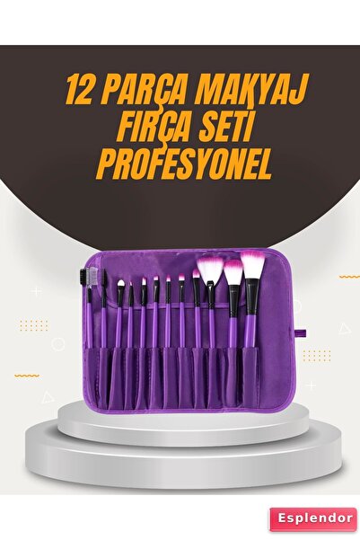 esplendor 12-dijelni set četkica za šminku pogodan za nanošenje podloge, rume...
