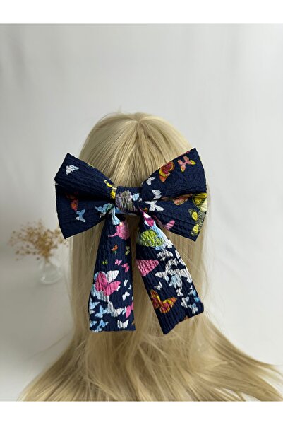 MegssStore مشبك تلقائي على شكل فيونكة منقوشة