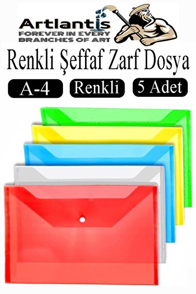Artlantis Snap fascikla A4 prozirna omotnica u boji 5 boja Snap fascikla vodo...