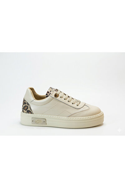 Beety 2592200 Genuine Leather Beige Thick Sole Sneakers S Women's Shoes