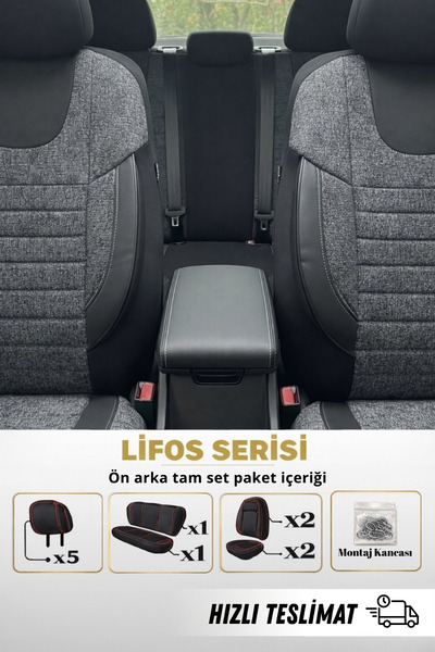 SM OTO KILIF Lifos Serisi Koton Kumaş Universal Oto Koltuk Kılıfı Tam Set