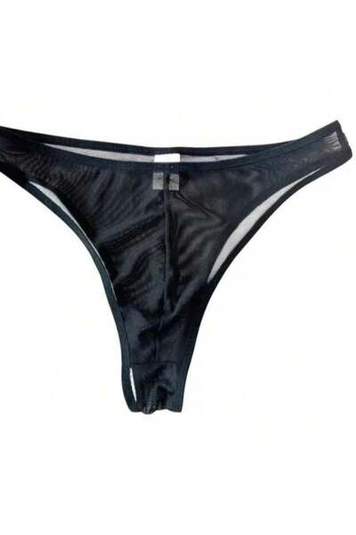 CT STONES Men's Black Sheer Brazillian Slip