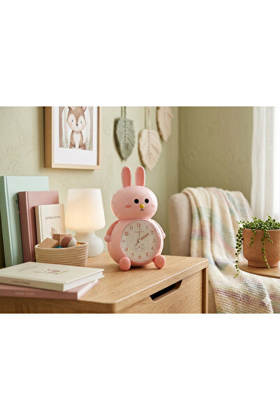 shop Somon Tavşan Figürlü Masaüstü Saat - Çocuk ve Bebek Odası Dekoratif Alar...