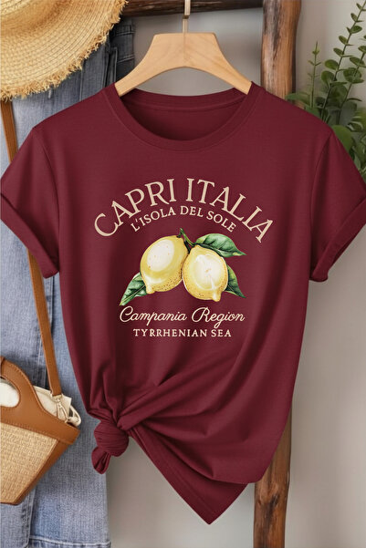 l'eivor كابري إيطاليا مطبوع تي شيرت نسائي