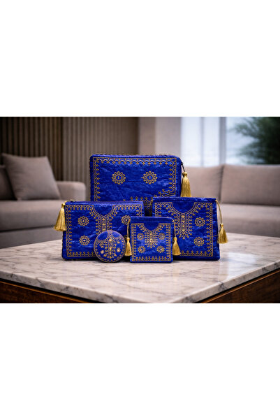 Generic (Unbranded) طقم منظمات وإكسسوارات تراثي فاخر (5 قطع) - قماش مطرز بالن...