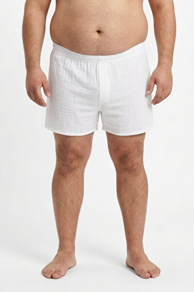 RELAXL 2Xs-10Xl Comfortable Fit White Men's Boxer 100% Cotton Muslin