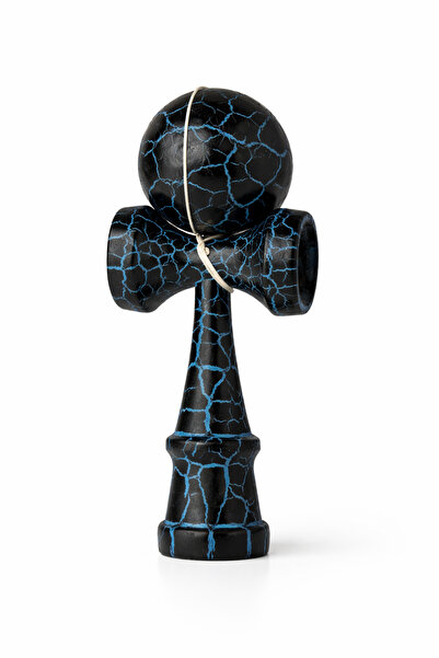 Kendama Wooden, Skill Game, Crackle Pattern, 4 Colors: Red, Blue, Green, White