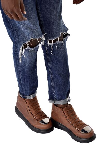 Zapatos Ch267 Roma Mirror Men's Sports Casual Lace-Up Leather Boots Cst - Tan