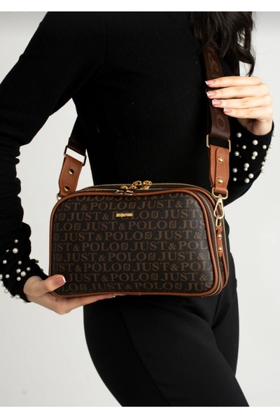 Just Polo Women's Water Resistant Print Patterned 5 Compartment Postman Shoul...