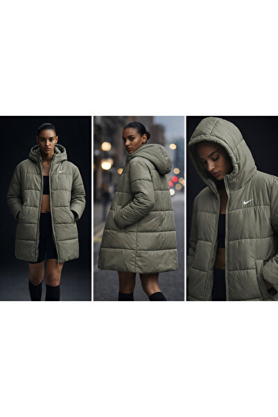 Nike Sportswear Classic Puffer Therma-Fit Loose Full-Zip Hoodie Kadın Parka A...