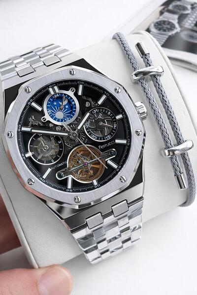 Ferrucci Automatic and Self-Winding Solar and Moonlight Dial Men's Wristwatch...